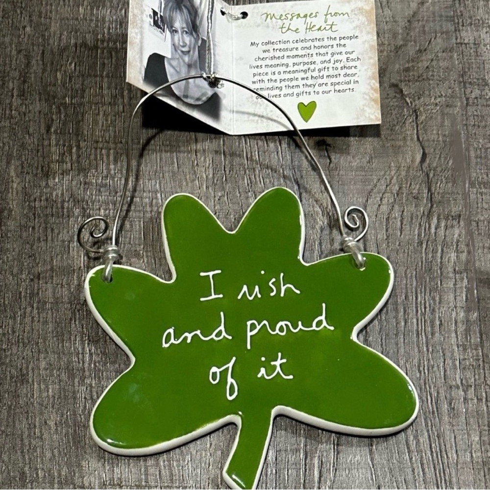 💞 New Irish & Proud Of It Ceramic Shamrock Decoration